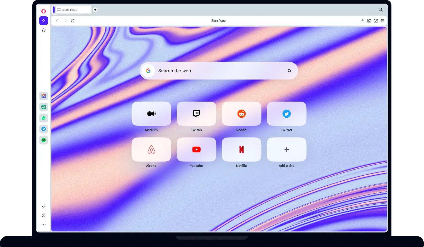 Opera on desktop screenshot